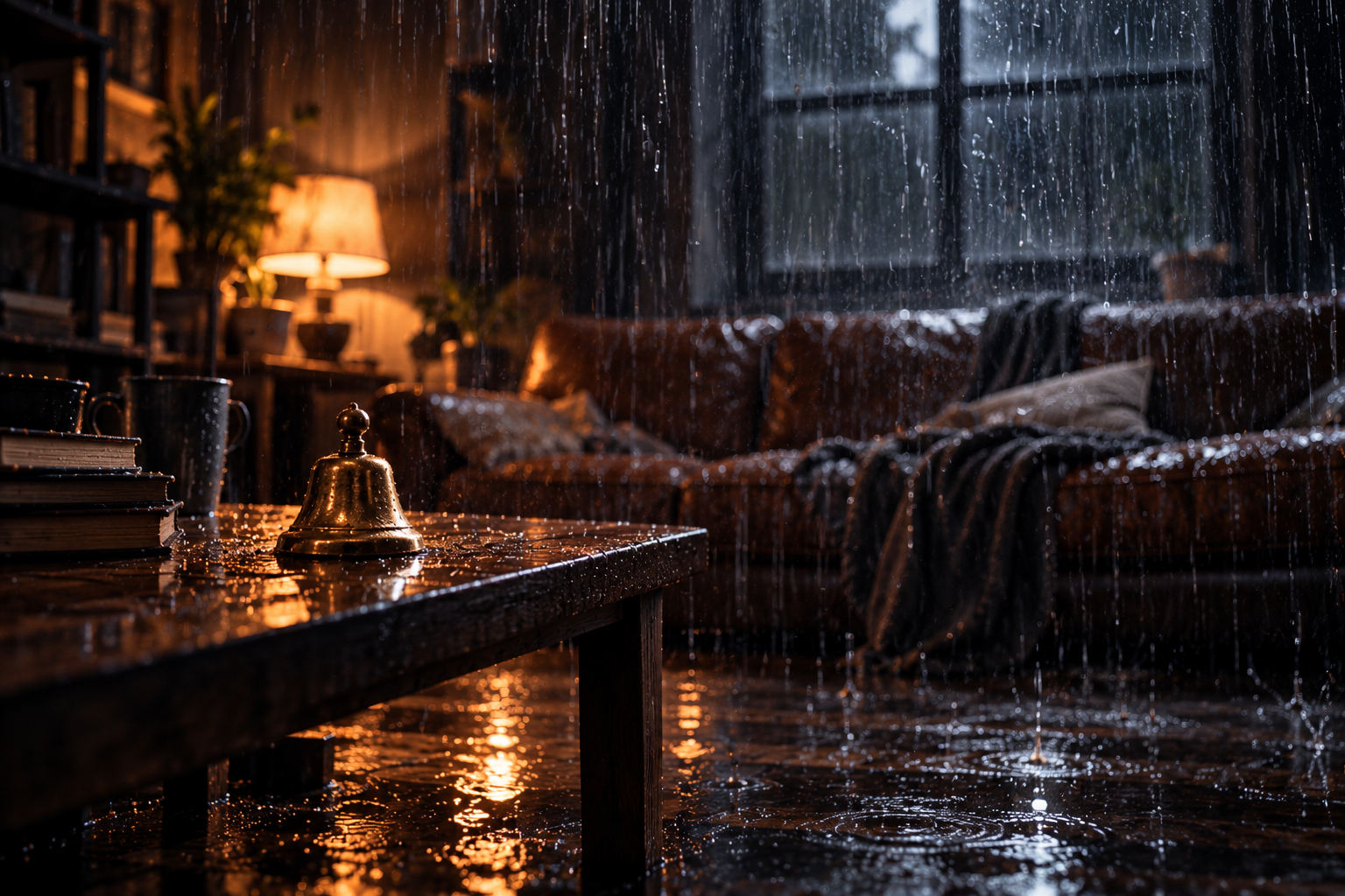 Cloche sous la pluie intérieure